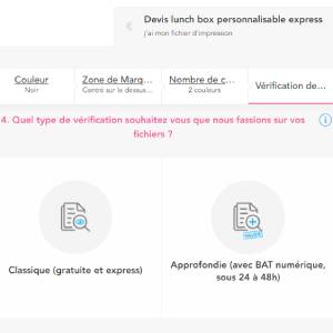 créer une lunchbox personnalisée étape 4 - choisissez le mode de vérification